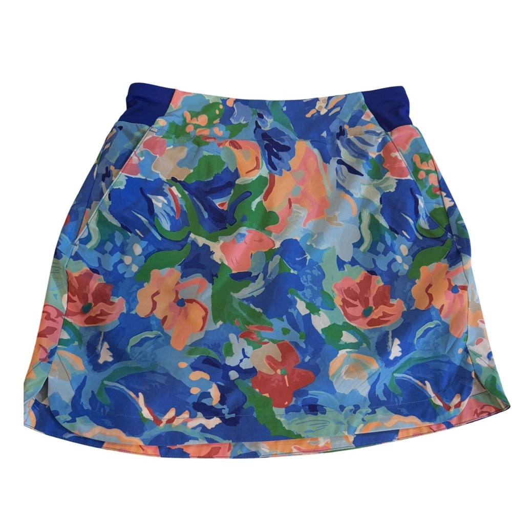 Walter Hagen Performance 11 Floral Golf Skort Blue XS 16 Inch Pull On Skirt NEW
